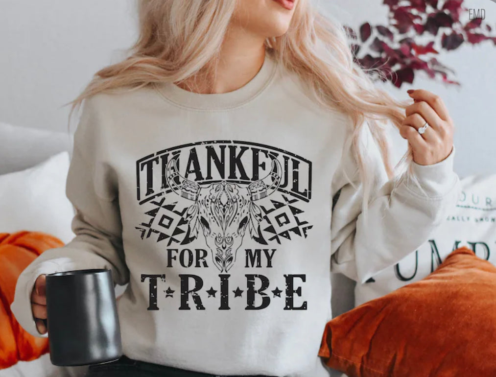 Thankful For My Tribe tee OR sweater